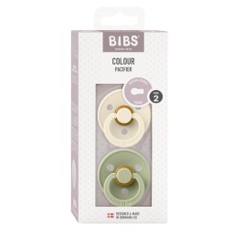 BIBS Colour Latex Round 6-12m ivory sage 2 pce