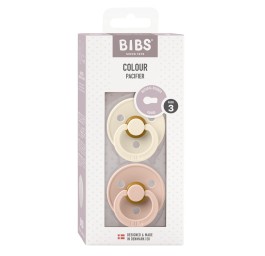 BIBS Colour Latex Round 12-18m ivory blush 2 pce
