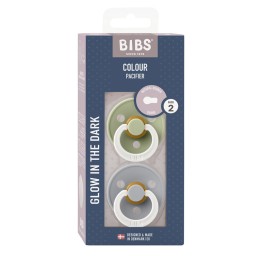 BIBS Colour Latex Round 6-12m sage gl clo gl 2 pce