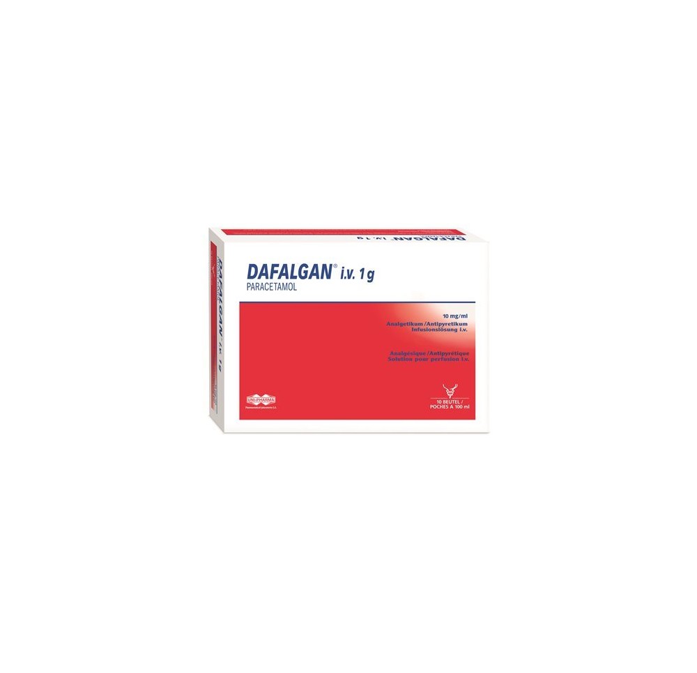 DAFALGAN i.v. sol perf 1 g/100ml sach 10 pce