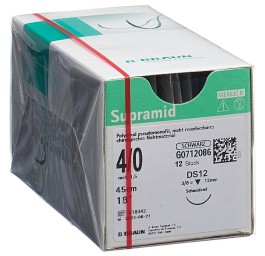 SUPRAMID 45cm DS 12 4-0 noir 12 pce