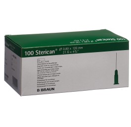 STERICAN aigui 21G 0.80x120mm vert luer 100 pce