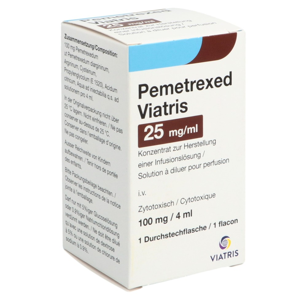 PEMETREXED Viatris conc perf 100 mg/4ml flac PEMETREXED Viatris conc perf 100 mg/4ml flac