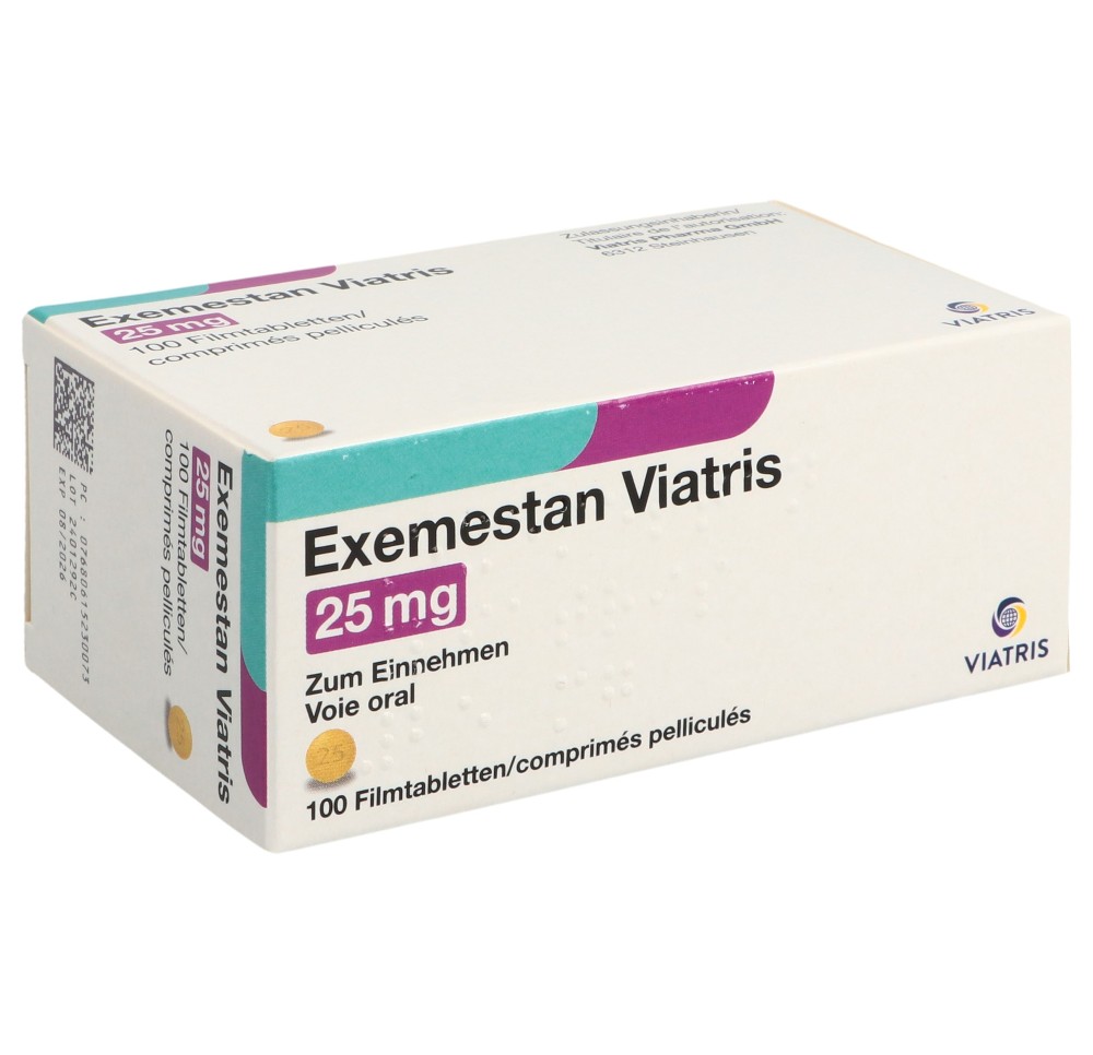 EXEMESTAN Viatris cpr pell 25 mg 100 pce EXEMESTAN Viatris cpr pell 25 mg 100 pce
