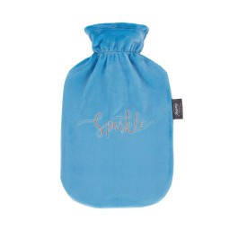 FASHY bouillotte 2l housse polaire bleu brod