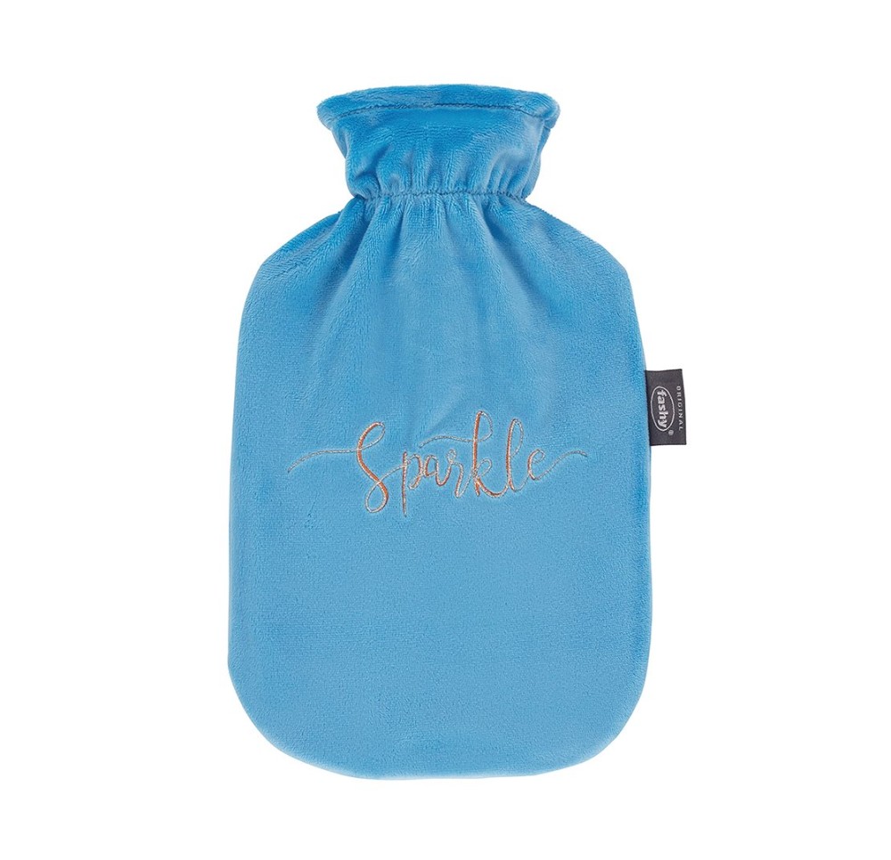 FASHY bouillotte 2l housse polaire bleu brod FASHY bouillotte 2l housse polaire bleu brod