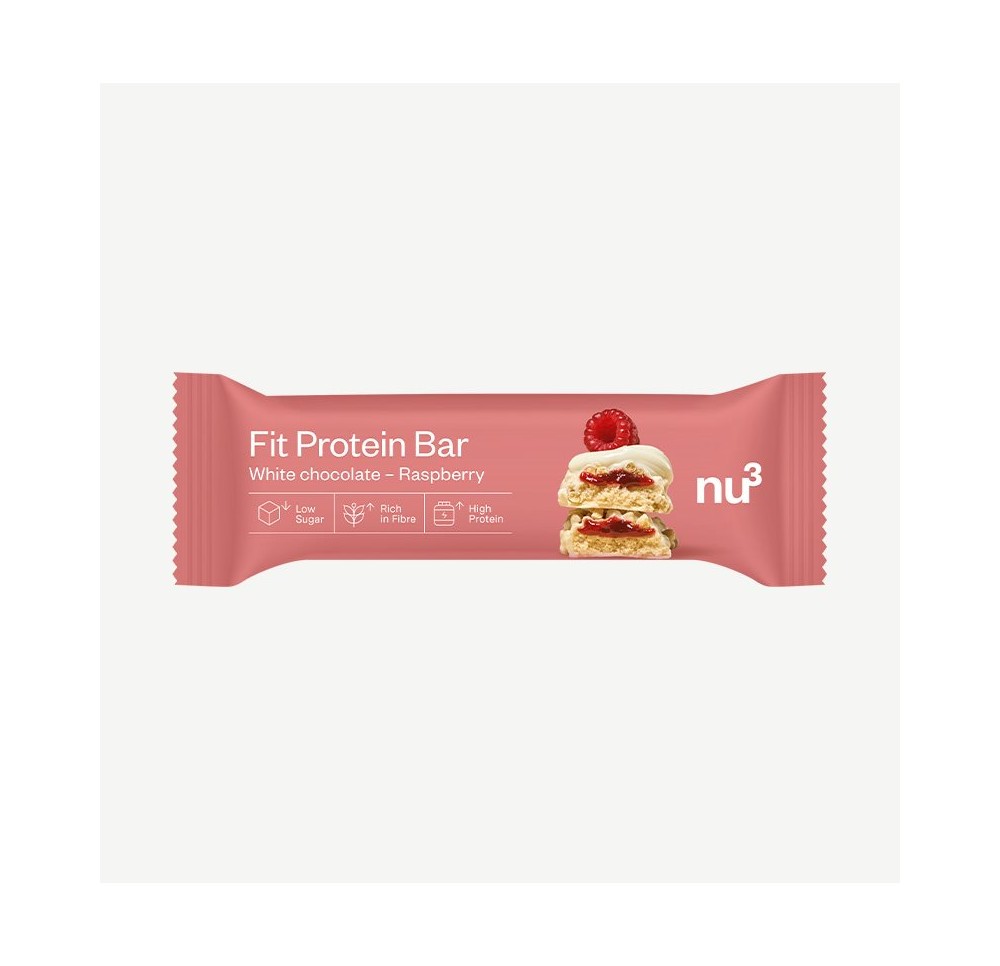 NU3 Fit barre protéinée choc blanc framboise 55 g NU3 Fit barre protéinée choc blanc framboise 55 g