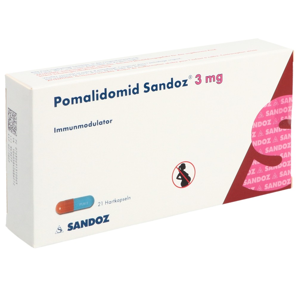 POMALIDOMIDE Sandoz caps 3 mg 21 pce POMALIDOMIDE Sandoz caps 3 mg 21 pce