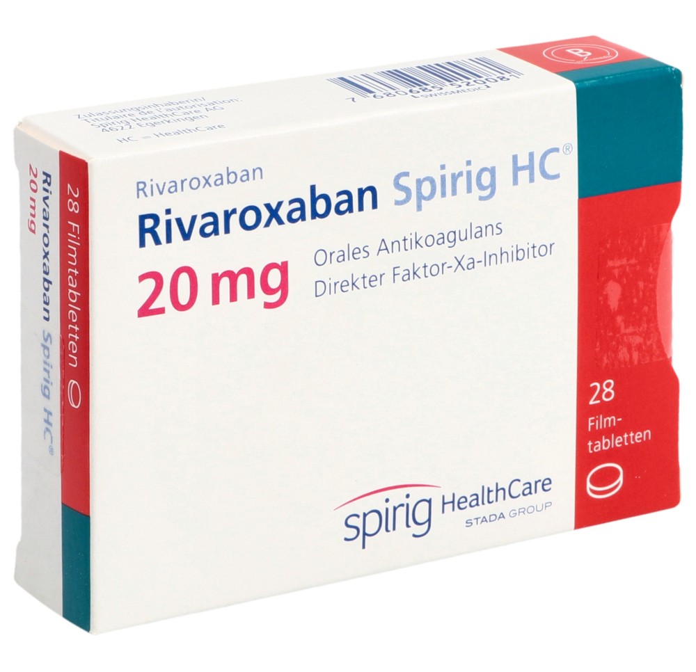 RIVAROXABAN Spirig HC cpr pell 20 mg 28 pce RIVAROXABAN Spirig HC cpr pell 20 mg 28 pce