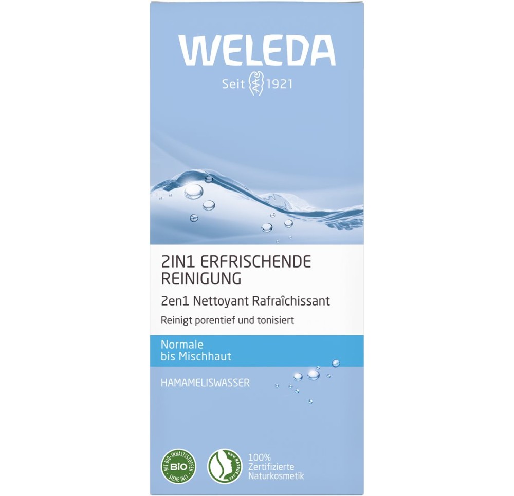 WELEDA 2en1 nettoyant rafraîchissant (n) fl 100 ml