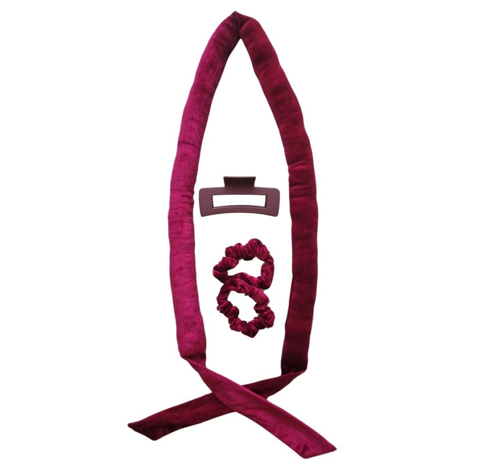 HERBA kit hair curler sans chaleur 4pce bordeaux