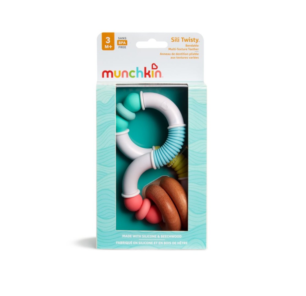MUNCHKIN Sili Twisty Anneau dentition bois&sil 3M+ MUNCHKIN Sili Twisty Anneau dentition bois&sil 3M+