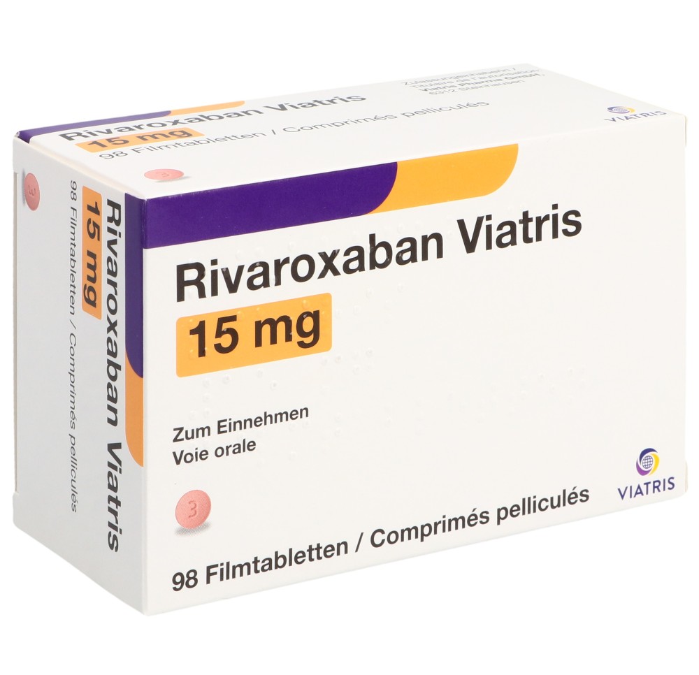 RIVAROXABAN Viatris cpr pell 15 mg 98 pce RIVAROXABAN Viatris cpr pell 15 mg 98 pce