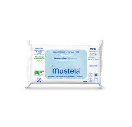 MUSTELA lingettes à l'eau compostables 60 pce