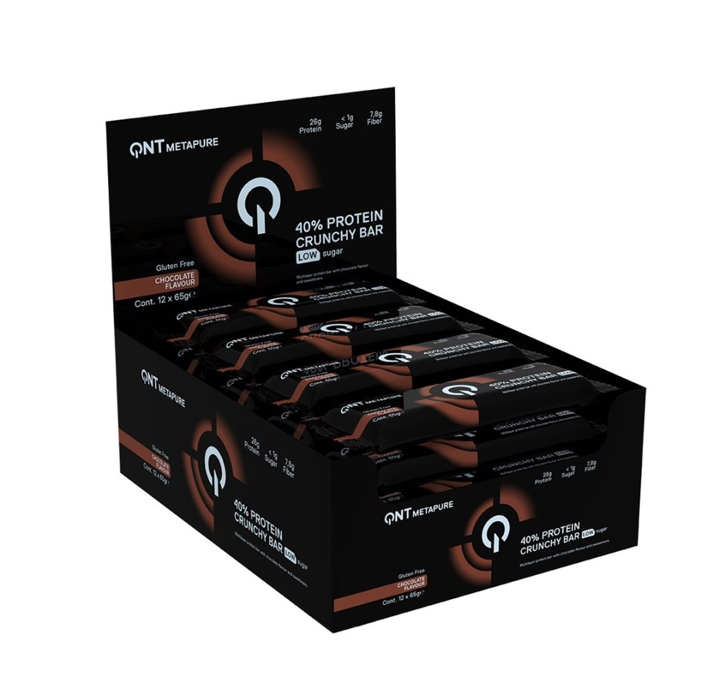 QNT META 40% Prot Crun low sug Choco 12 x 65 g QNT META 40% Prot Crun low sug Choco 12 x 65 g