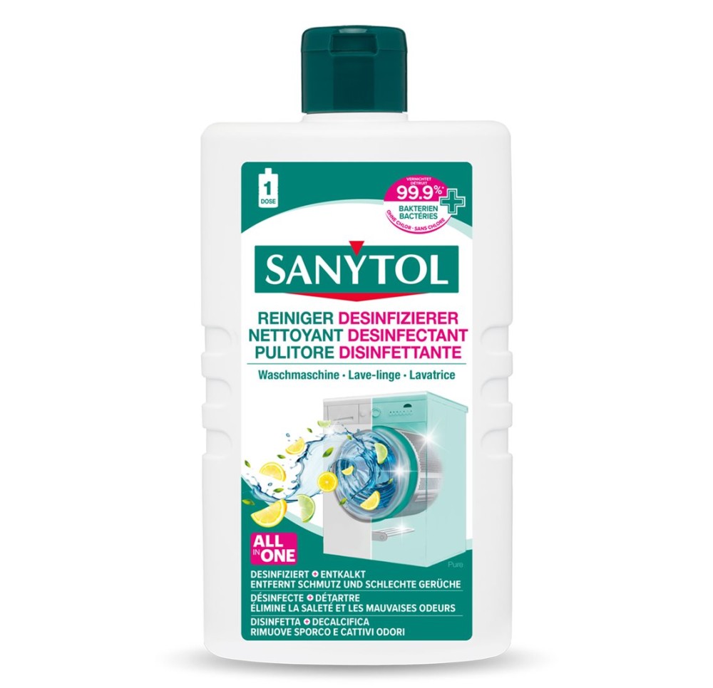 SANYTOL nettoyant désinfect lave-linge pure 240 ml SANYTOL nettoyant désinfect lave-linge pure 240 ml