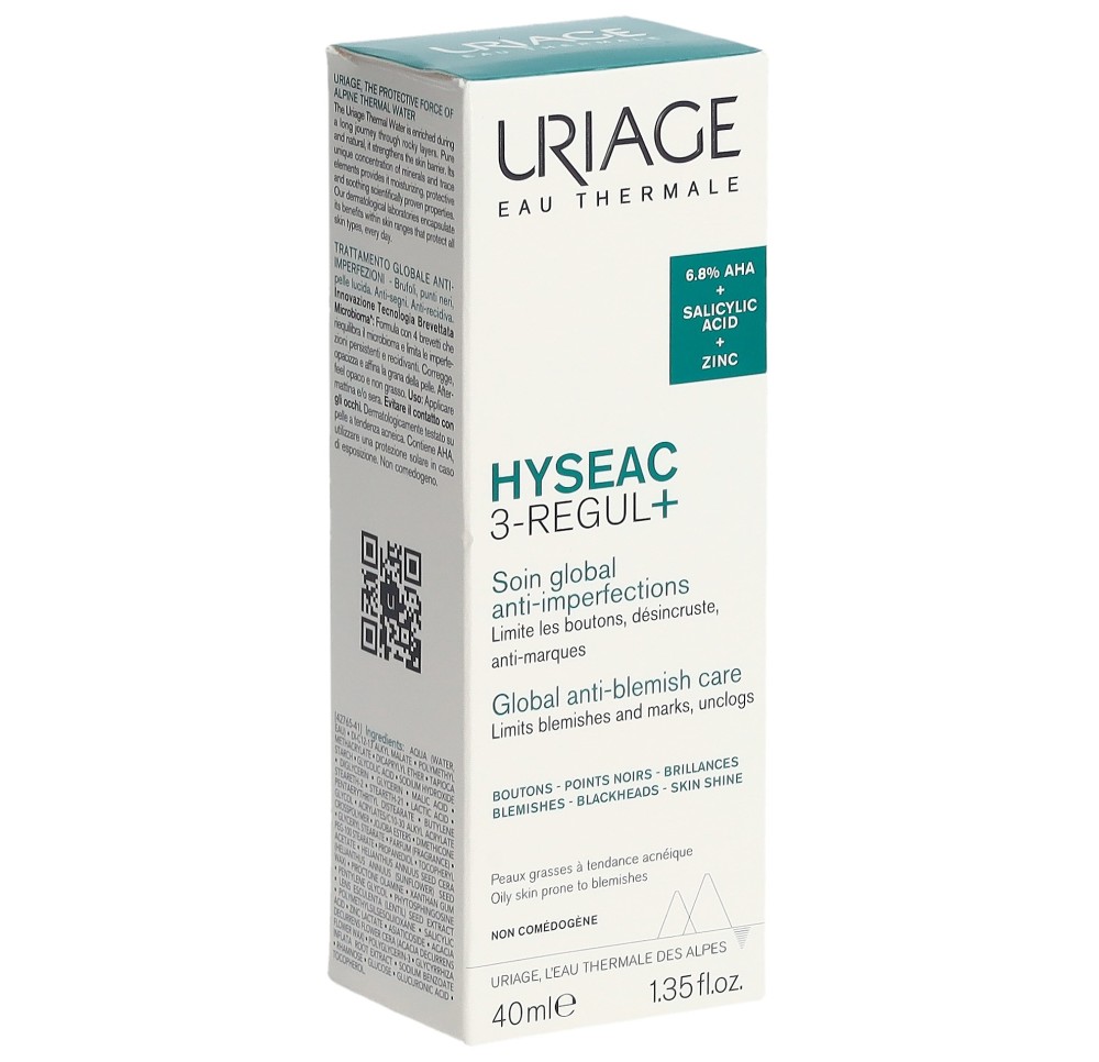 URIAGE Hyséac 3-Regul+ soin global (nouveau) 40 ml URIAGE Hyséac 3-Regul+ soin global (nouveau) 40 ml