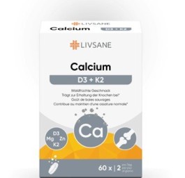 LIVSANE Calcium + D3 + K2 cpr eff bte 60 pce