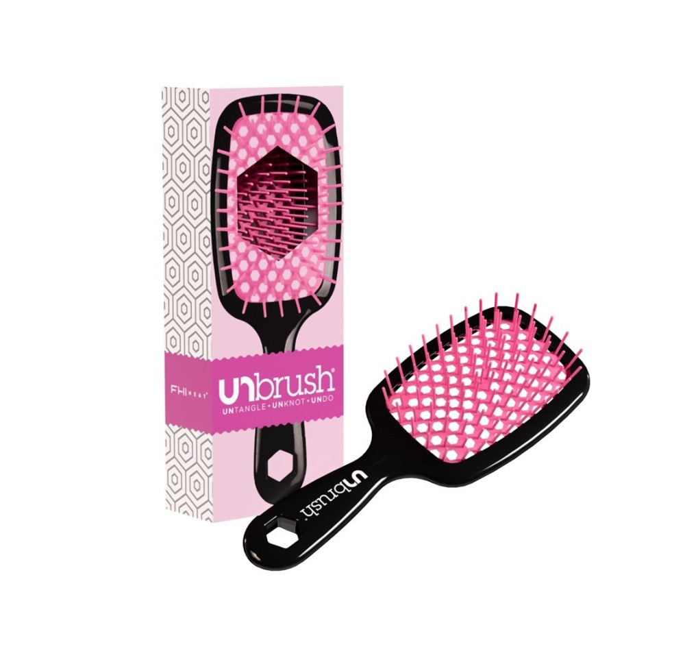 UNBRUSH brosse à démêler manche noir Cherry Bloss