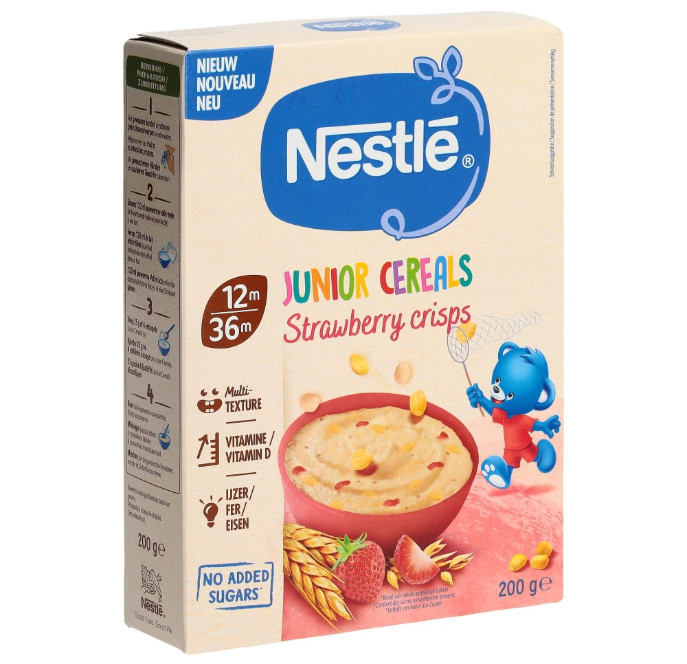 NESTLE Junior Cereals Crisps Strawberry 200 g NESTLE Junior Cereals Crisps Strawberry 200 g