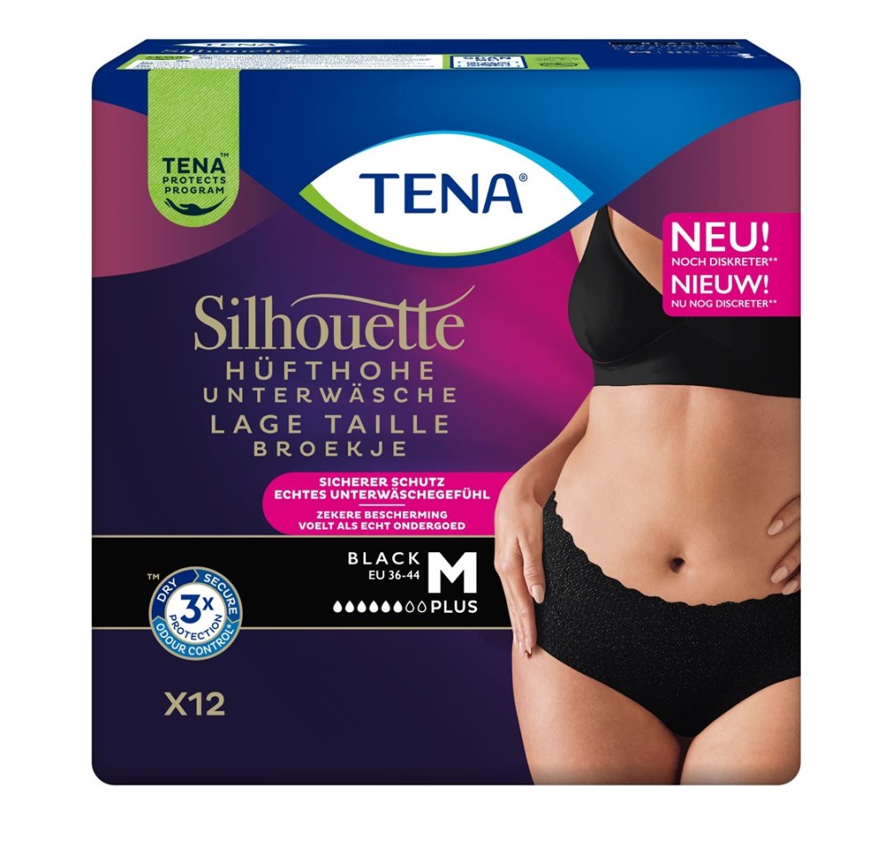 TENA Silhouette Plus M 75-100cm black 2 x 12 pce TENA Silhouette Plus M 75-100cm black 2 x 12 pce