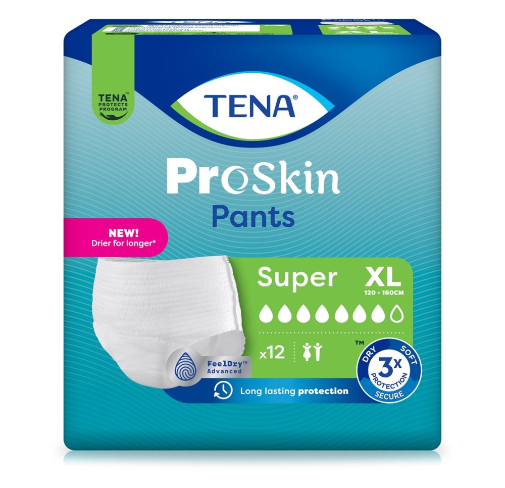 TENA Pants Super XL 120-160cm 4 x 12 pce TENA Pants Super XL 120-160cm 4 x 12 pce