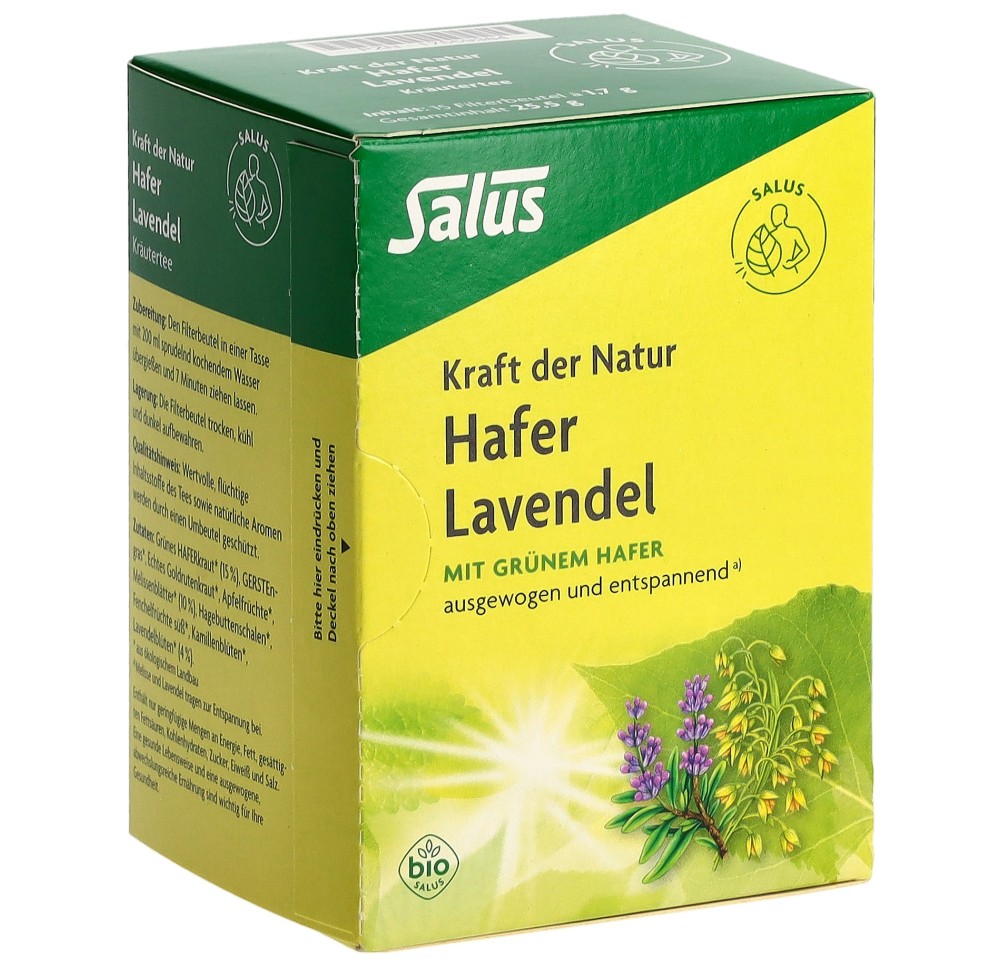 SALUS Tisane avoine lavande bio 15 pce SALUS Tisane avoine lavande bio 15 pce
