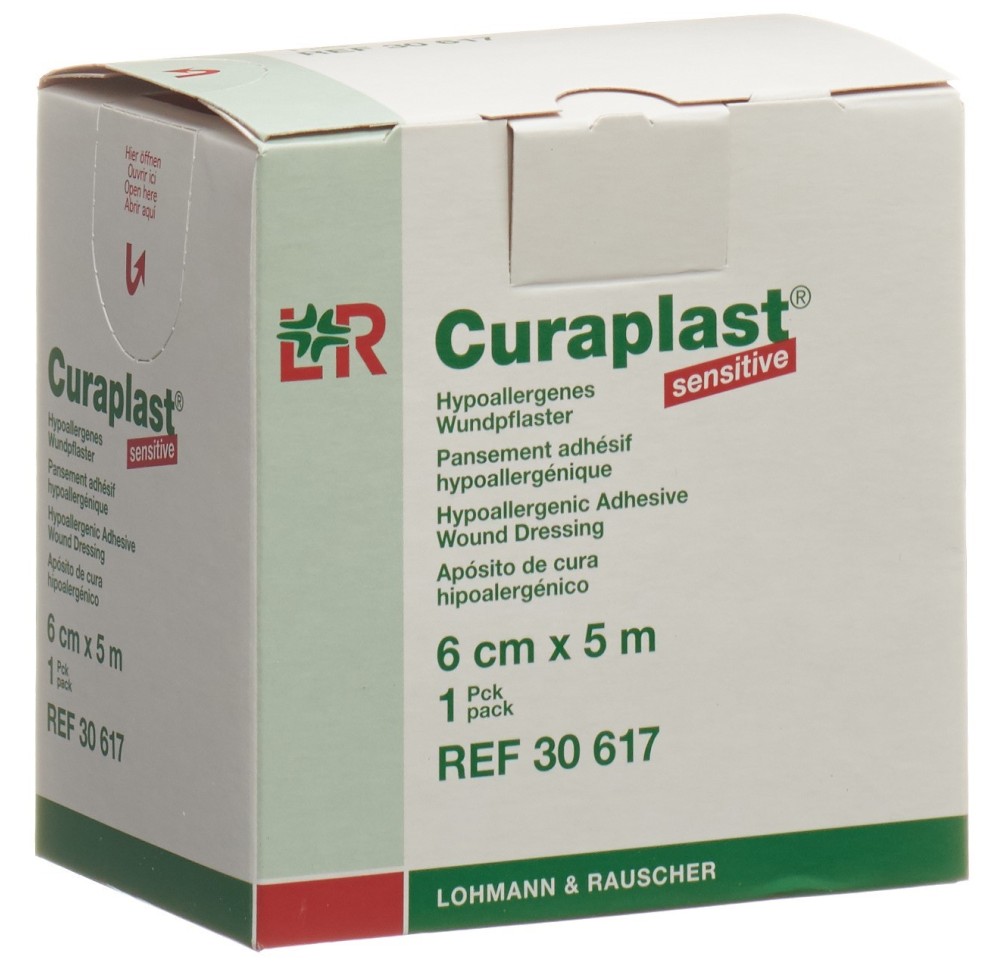CURAPLAST sensitiv pans adhés 6cmx5m chair rouleau CURAPLAST sensitiv pans adhés 6cmx5m chair rouleau