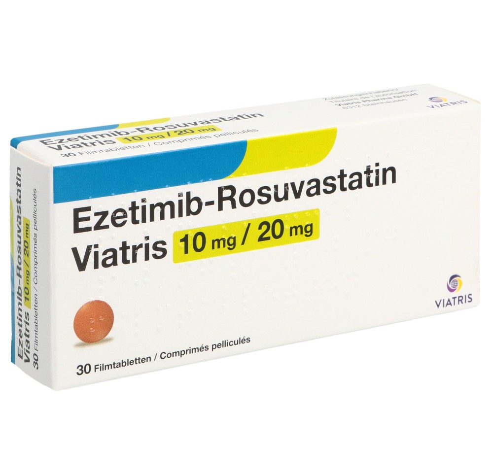 EZETIMIB ROSUVAST Viatris cpr pell 10/20mg 30 pce EZETIMIB ROSUVAST Viatris cpr pell 10/20mg 30 pce