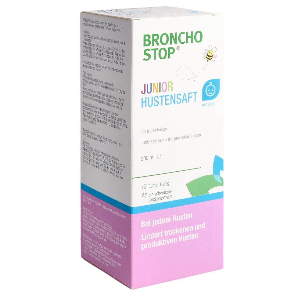 BRONCHOSTOP Junior sirop contre la toux 200 ml BRONCHOSTOP Junior sirop contre la toux 200 ml