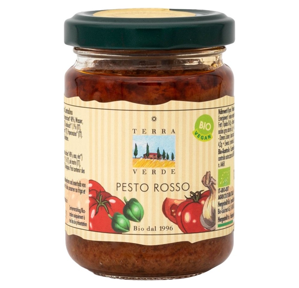 TERRA VERDE pesto rosso í condim contadino 130 g TERRA VERDE pesto rosso í condim contadino 130 g