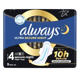 ALWAYS Ultra serv hyg Sec Night ailet 9 pce
