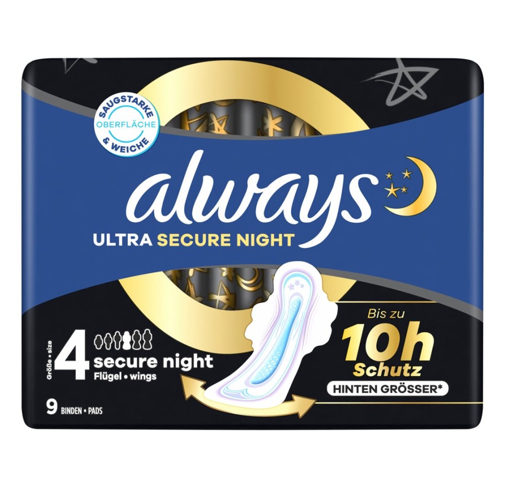 ALWAYS Ultra serv hyg Sec Night ailet 9 pce