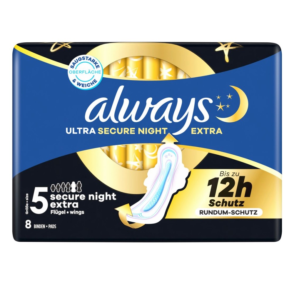 ALWAYS Ultra serv hyg Sec Night Ext ailet 8 pce
