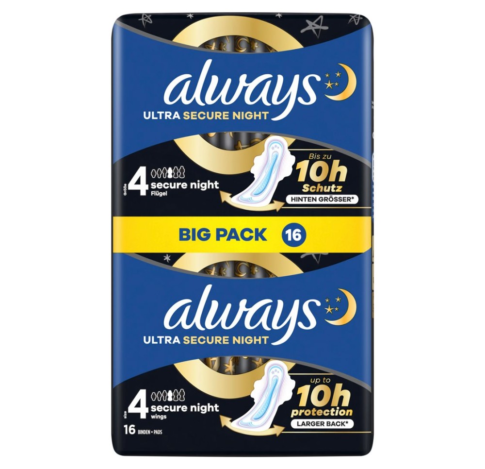 ALWAYS Ultra serv hyg Sec Night ail BigPack 16 pce
