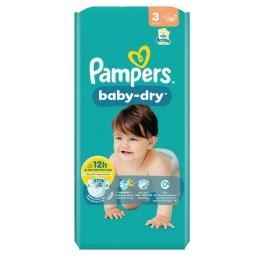 PAMPERS Baby Dry Gr3 6-10kg Midi pack (n) 52 pce