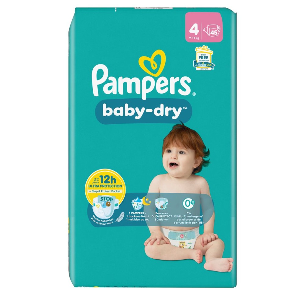 PAMPERS Baby Dry Gr4 9-14kg Maxi éco (n) 45 pce