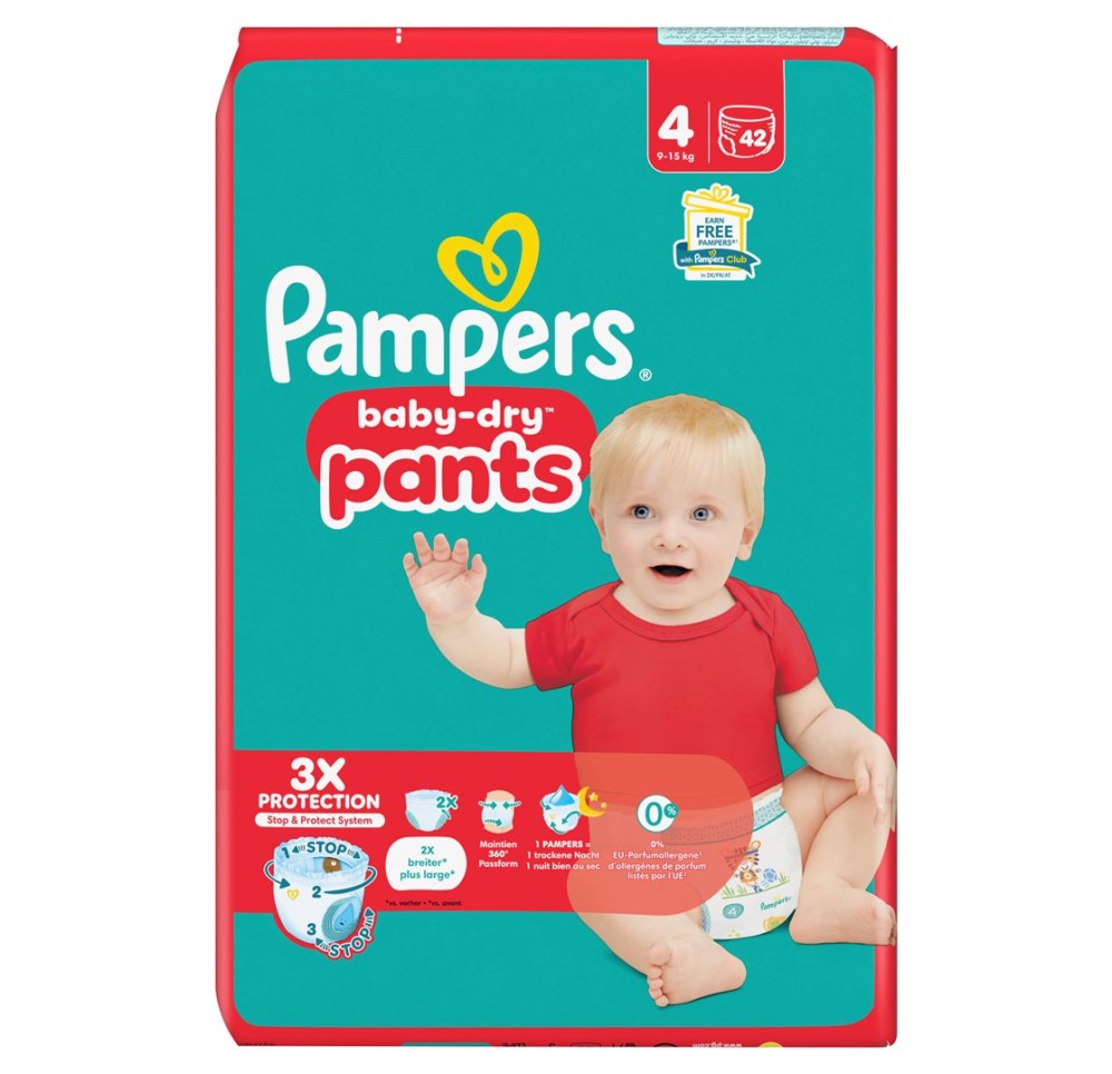 PAMPERS Baby Dry Pan Gr4 9-15kg Ma éco (n) 42 pce