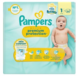 PAMPERS Prem Prot NB Gr1 2-5kg Sin Pack 24 pce