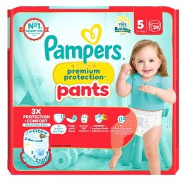 PAMPERS Prem Prot Pan Gr5 12-17kg Jun éco 29 pce