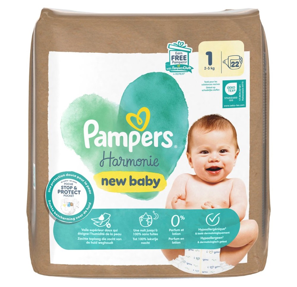 PAMPERS Harmonie Gr1 2-5kg Single Pack 22 pce
