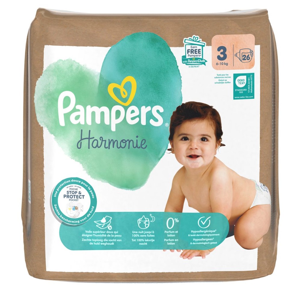 PAMPERS Harmonie Gr3 6-10kg Single Pack (n) 26 pce