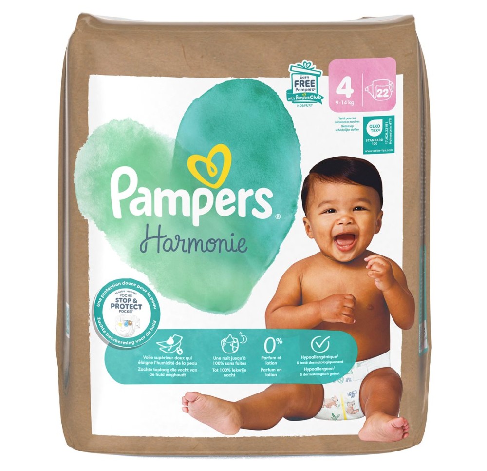 PAMPERS Harmonie Gr4 9-14kg Single Pack (n) 22 pce