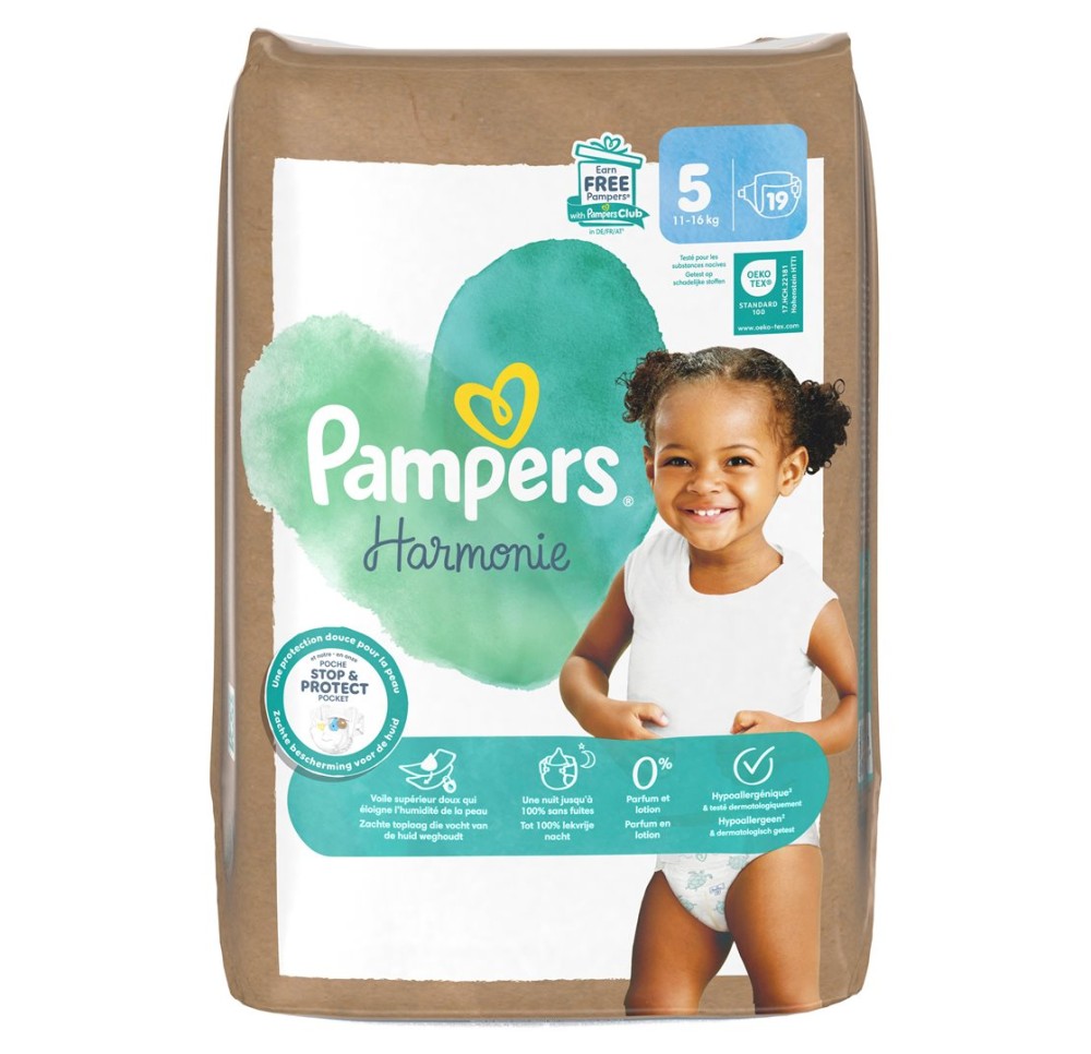 PAMPERS Harmonie Gr5 11+kg Single Pack (n) 19 pce