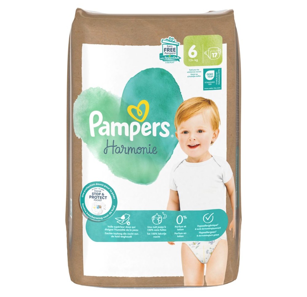 PAMPERS Harmonie Gr6 13+kg Single Pack 17 pce