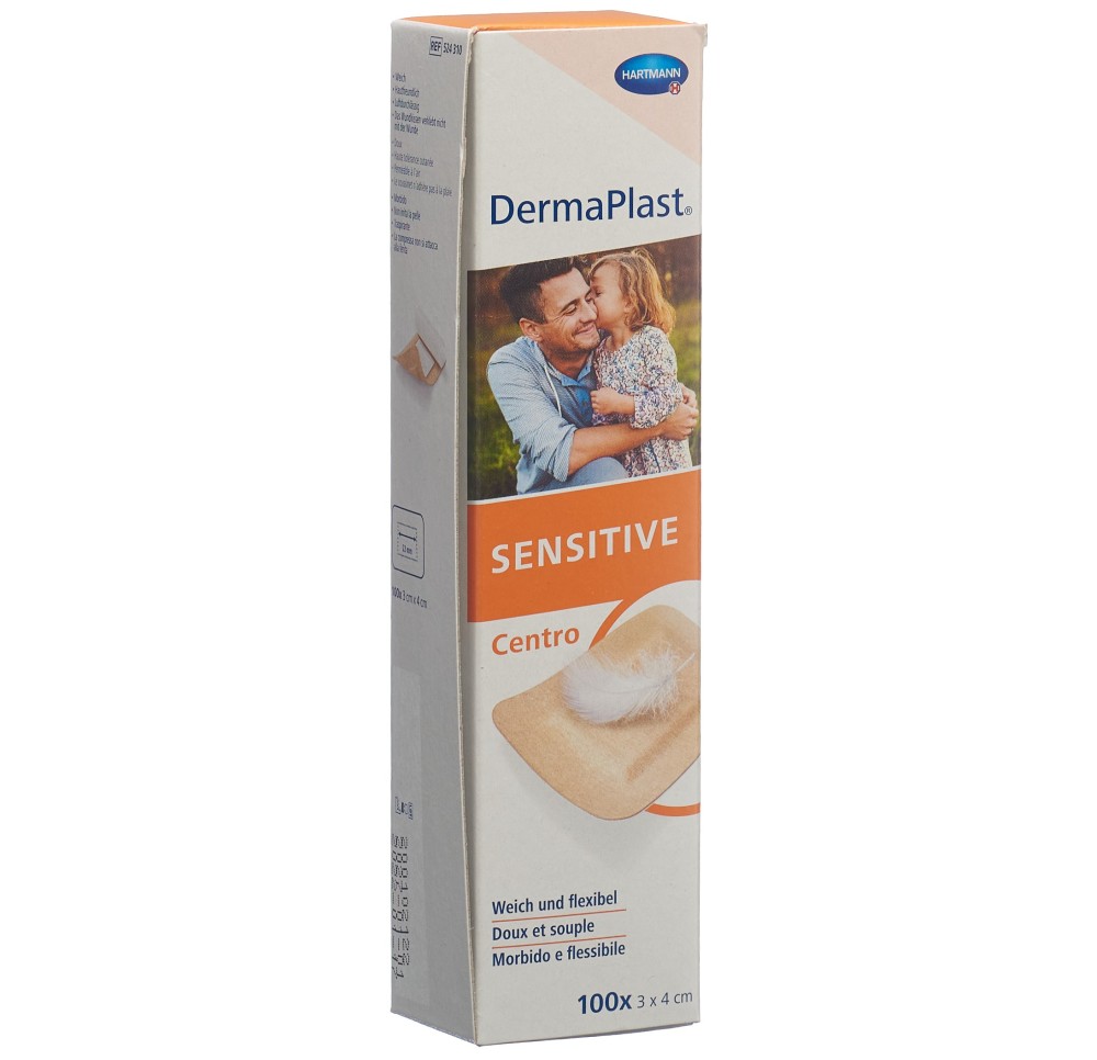 DERMAPLAST Sensitive Centro strip 3x4cm ch 100 pce