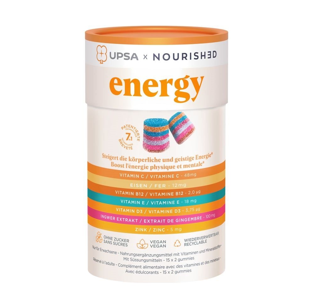 UPSA X NOURISHED Energy gummies box 30 pce
