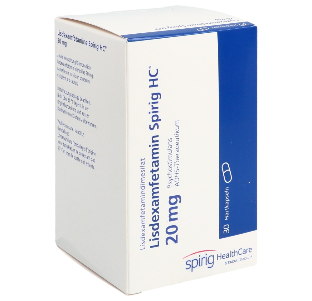 LISDEXAMFETAMINE Spirig HC caps 20 mg bte 30 pce LISDEXAMFETAMINE Spirig HC caps 20 mg bte 30 pce