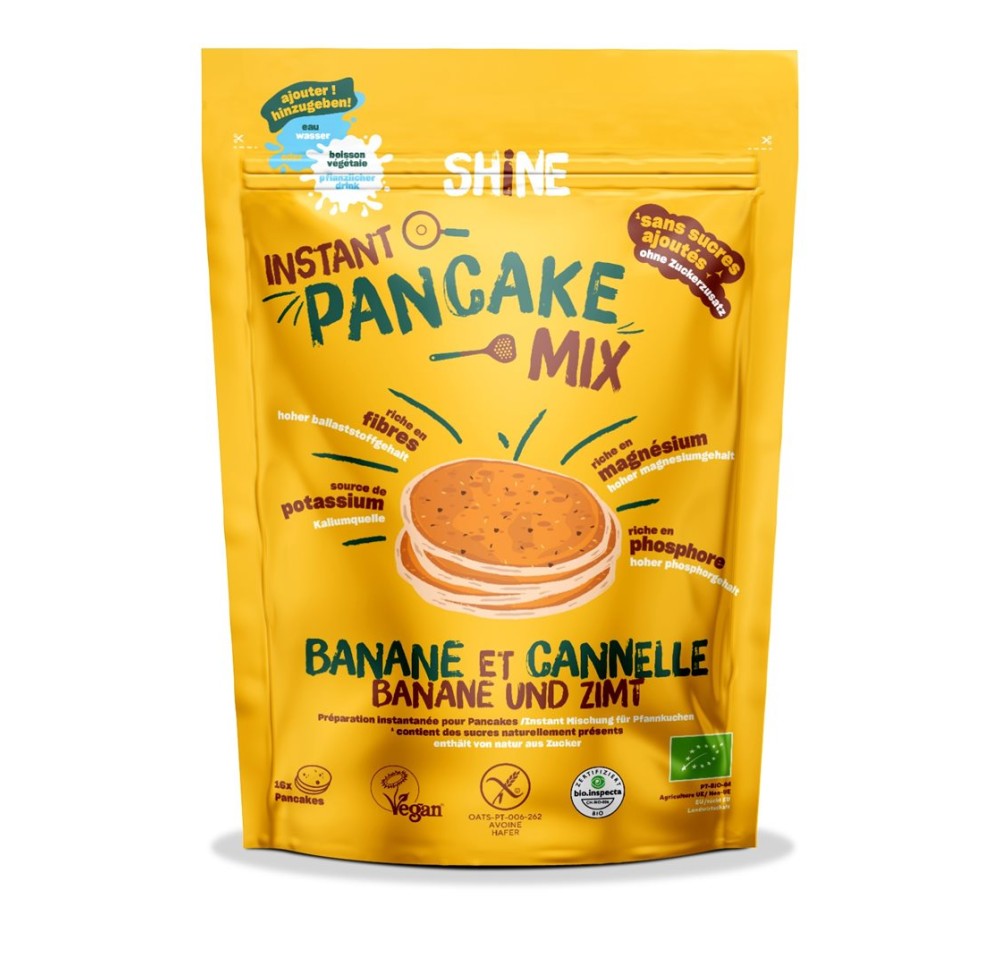 SHINE Instant Pancake Mix banane&canne BIO 300 g
