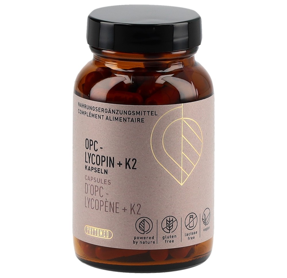 PHYTOMED OPC lycopène + K2 caps verre 100 pce PHYTOMED OPC lycopène + K2 caps verre 100 pce